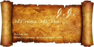 Jánosa Júlia névjegykártya